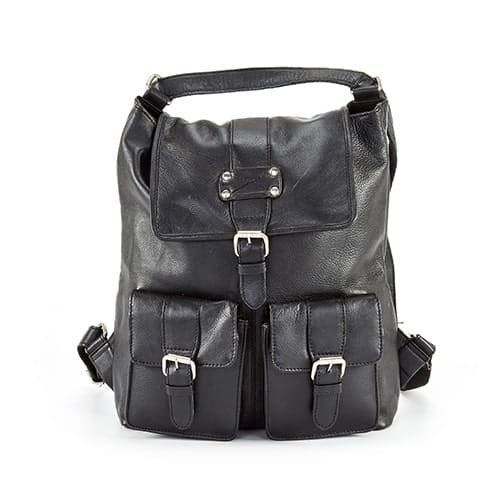 Real Leather Black Backpack Large - Bornleather