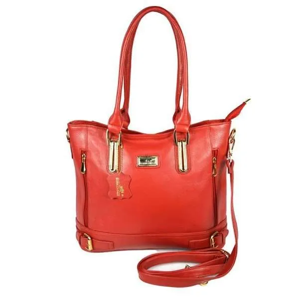 Grande Leather Tote Bag in Red