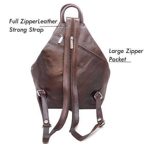 Maniera Women Brown Leather Backpack