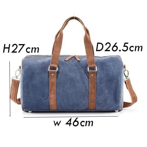 Genuine Leather Duffle Bag In Blue