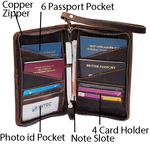 Family Leather Passport Holder/Cover