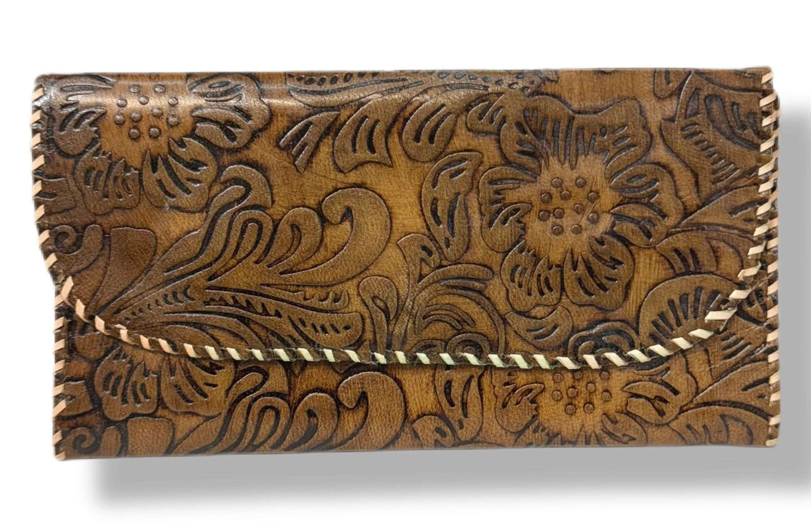 Ladies Floral Embossed Leather Wallet