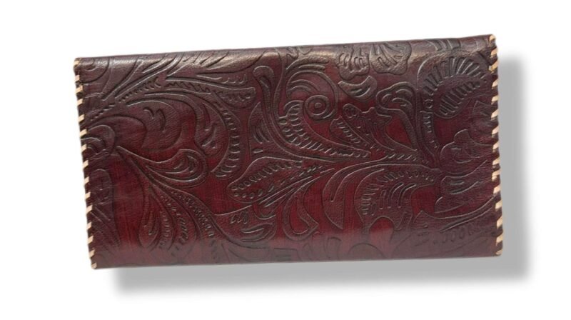 Womens Floral Embossed Leather Wallet