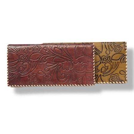 Womens Floral Embossed Leather Wallet