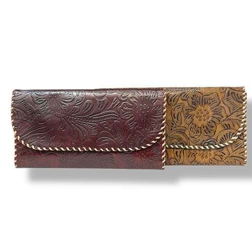 Ladies Floral Embossed Leather Wallet